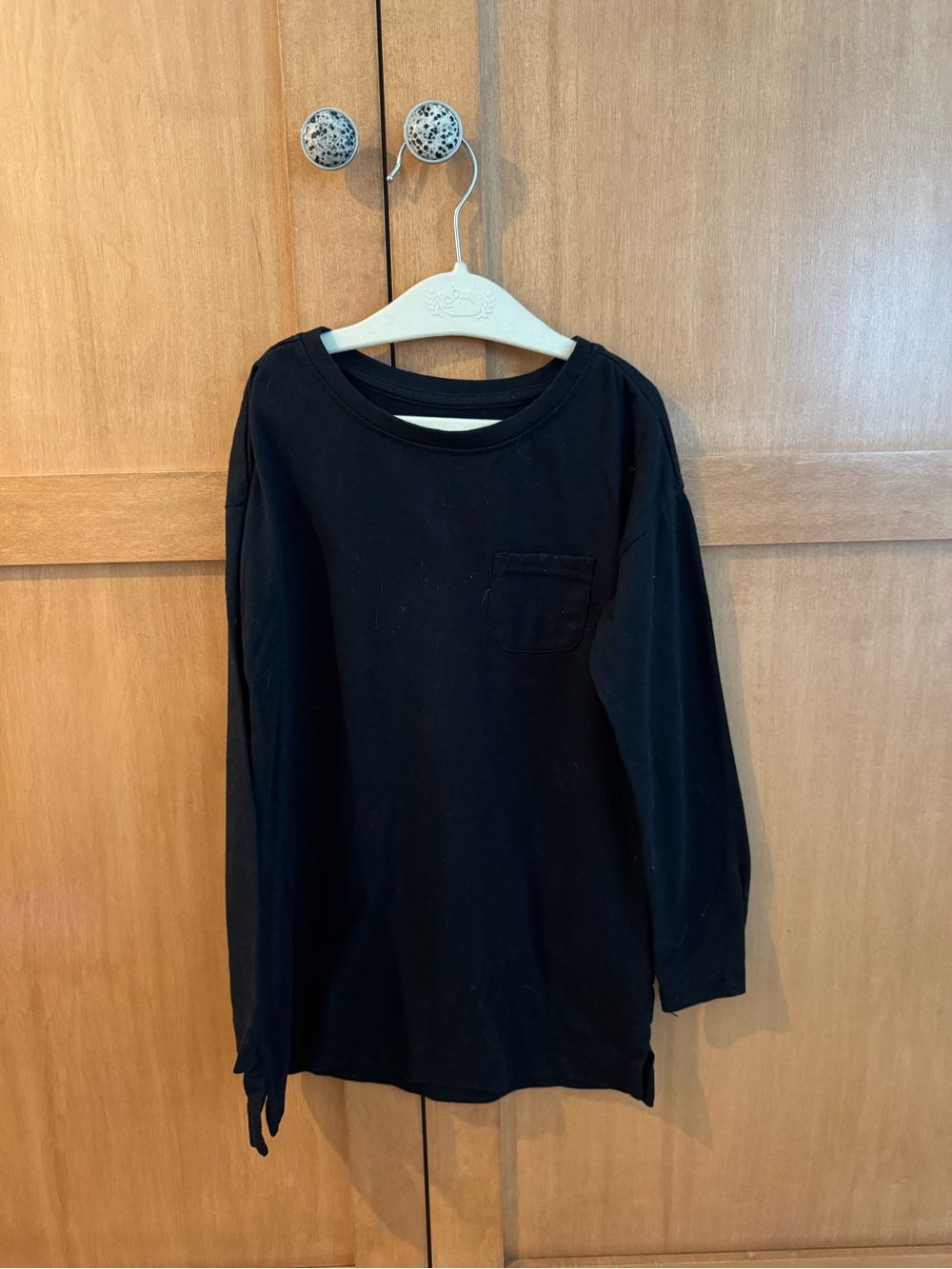 Primary Black Long Sleeve Pocket Tunic for Kids